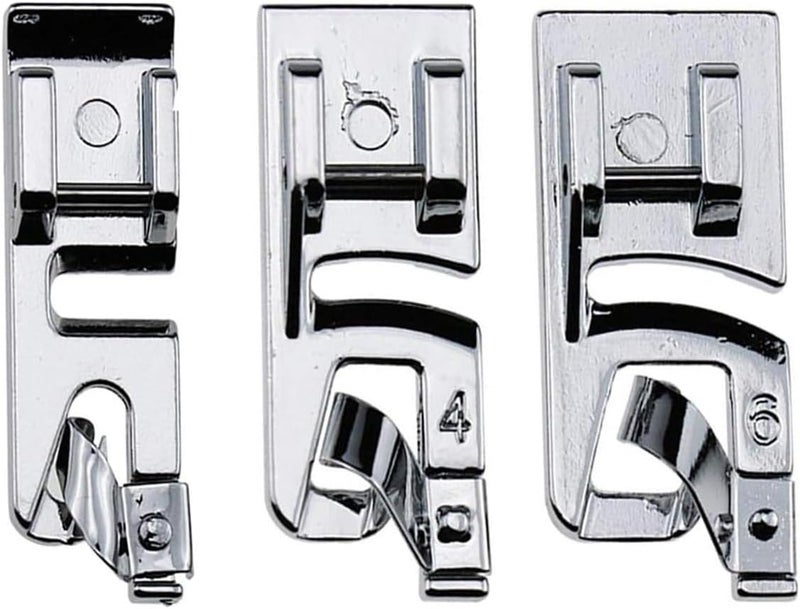 LepoHome Narrow Rolled Hem Presser Foot Set - Includes 3mm, 4mm and 6mm for Most Brother, Singer, Janome, Juki, Babylock, Elna, Kenmore, White, Necchi, and More Low Shank Sewing Machines - Image 1